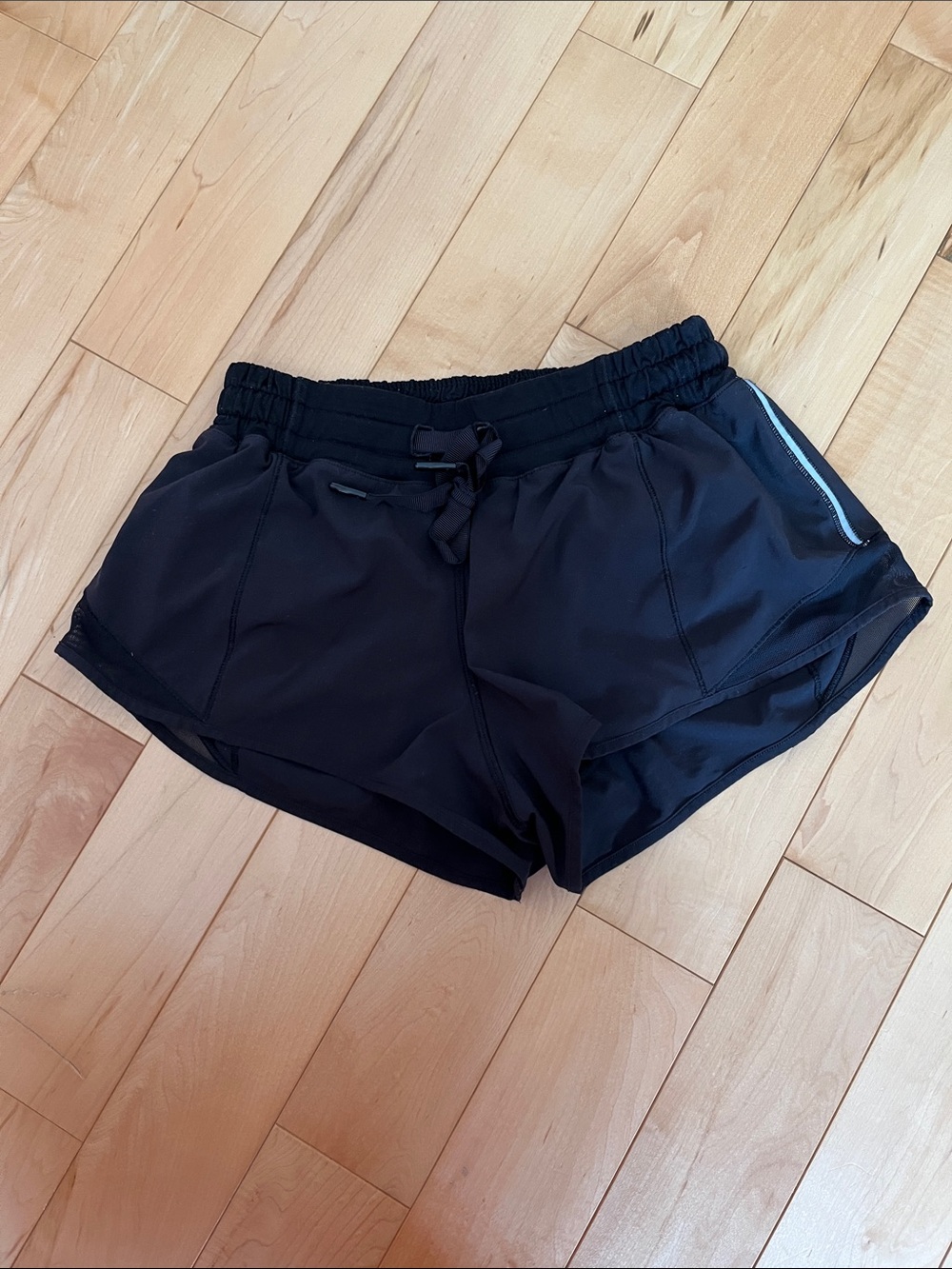 lululemon athletica Black Athletic Mini Shorts with Drawstring